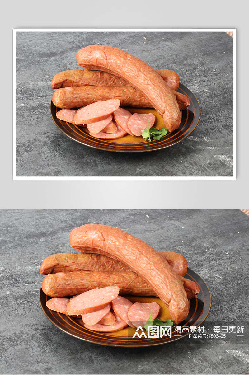 东北特产哈尔滨红肠美食高清图片素材