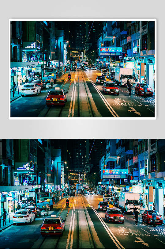 香港风景街道夜景使用图片