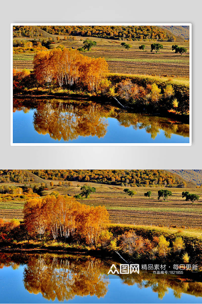 乌兰布统风景山川河流图片素材