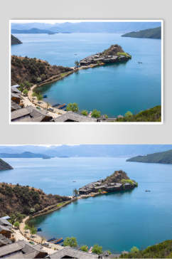 泸沽湖俯瞰美景高清图片