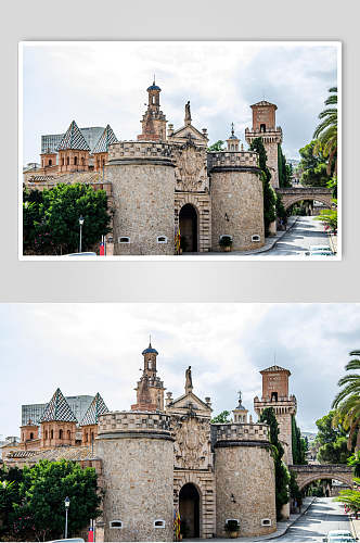 雄伟欧洲城堡古堡摄影素材图片