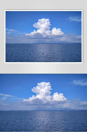 大理洱海海边云彩蓝天白云高清图片