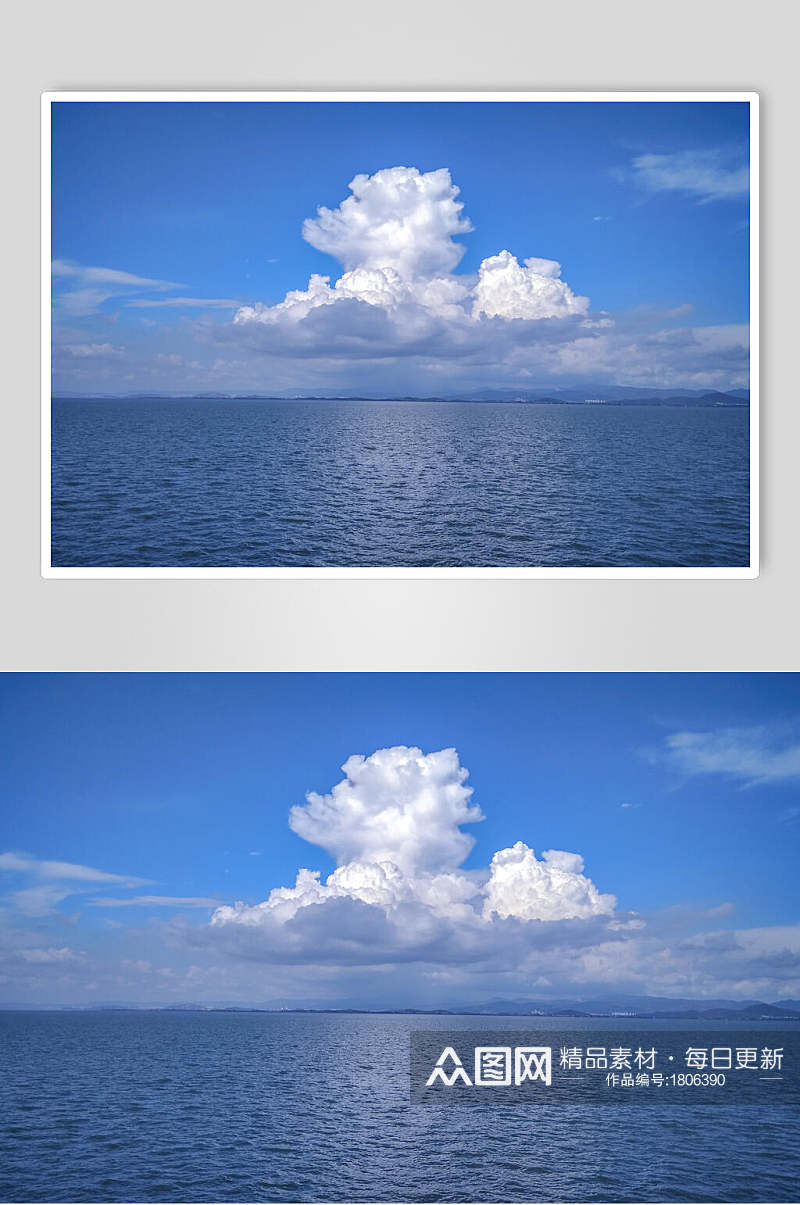 大理洱海海边云彩蓝天白云高清图片素材
