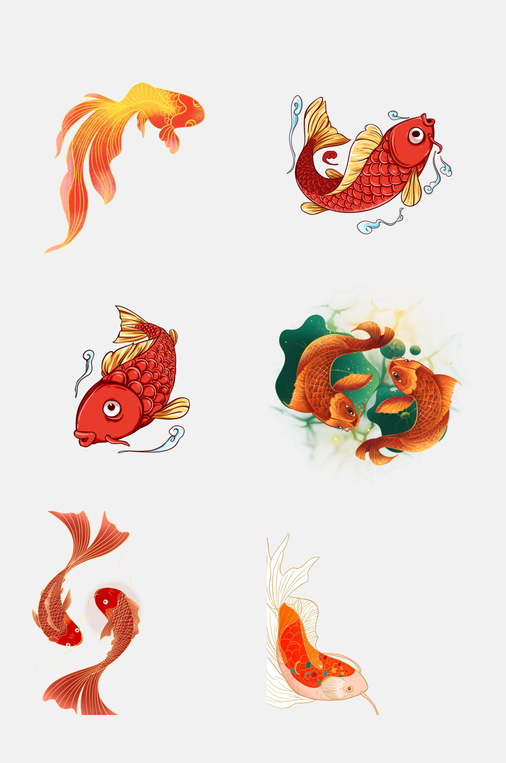 招财金鱼免抠元素素材