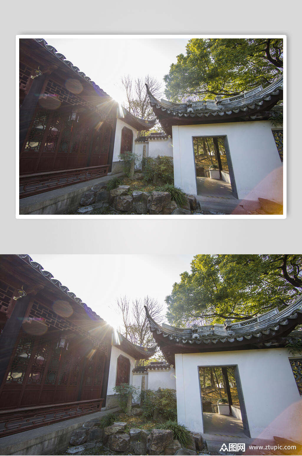中国元素古建筑庭院高清图片 摄影图素材