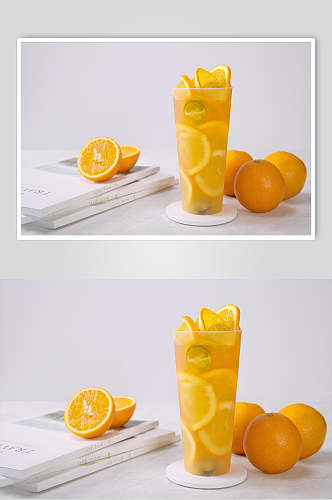 新鲜美味鲜橙果茶高清图片