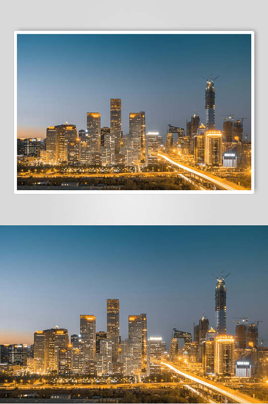 北京城市风光夜景繁华建筑摄影图片