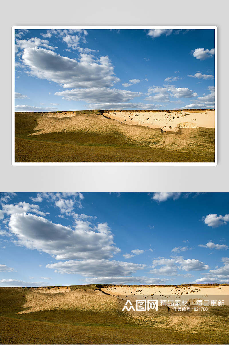乌兰布统风景黄土坡高清图片素材