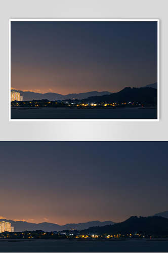 深圳湾跨海大桥城市风光夜景全景图图片