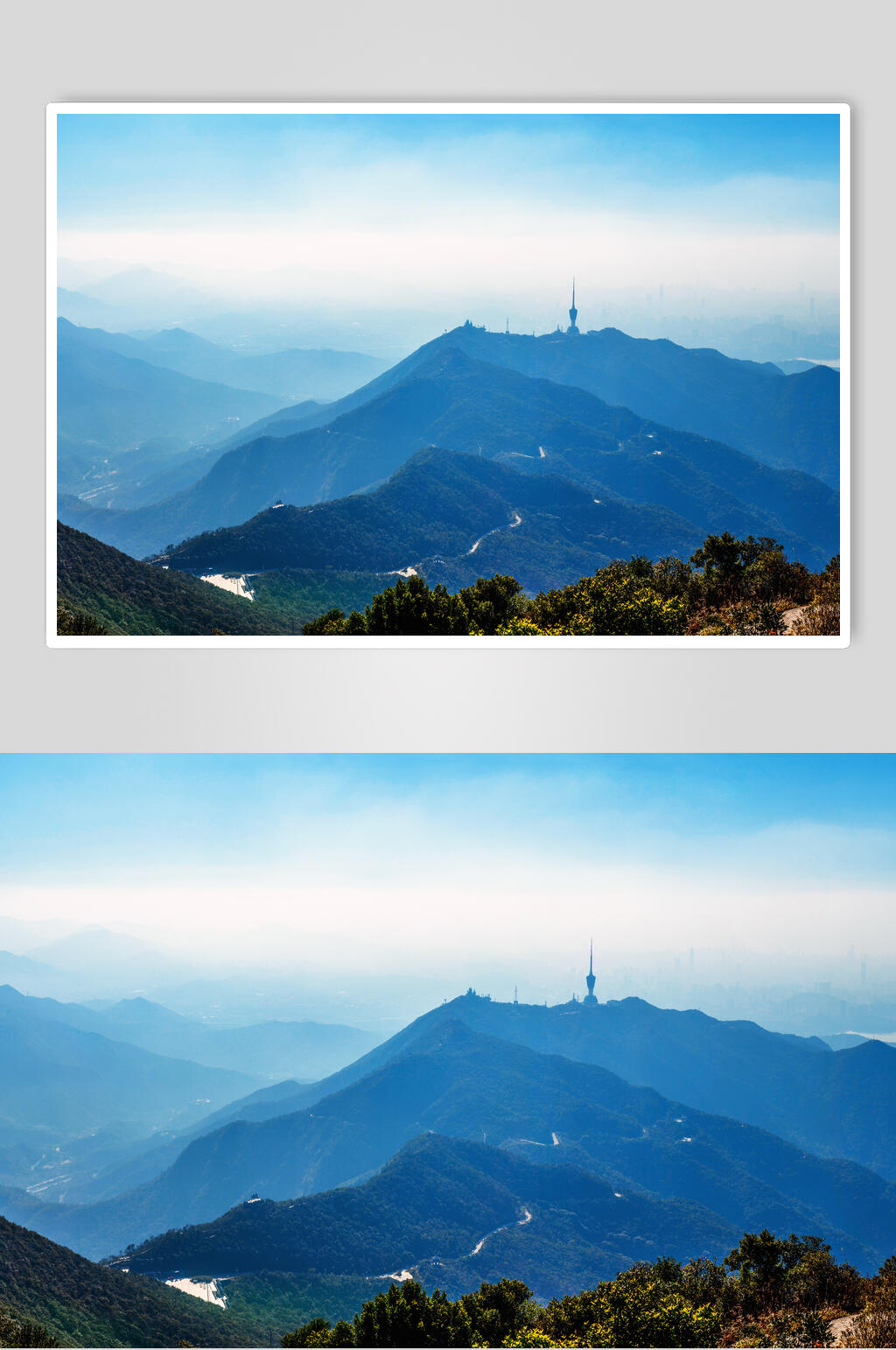 梧桐山及周边全景高清图片素材