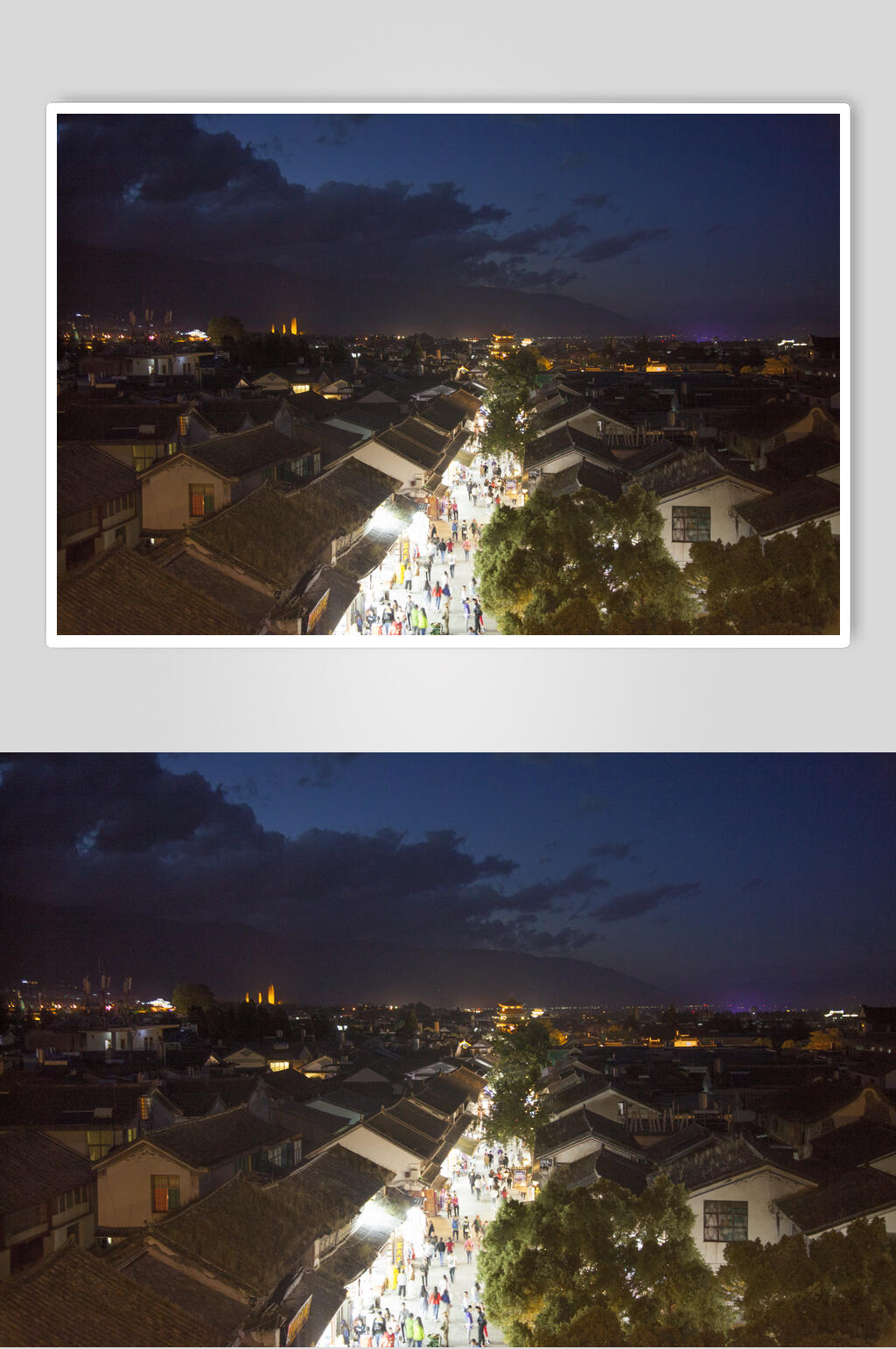 中国元素大理古镇夜景高清图片素材