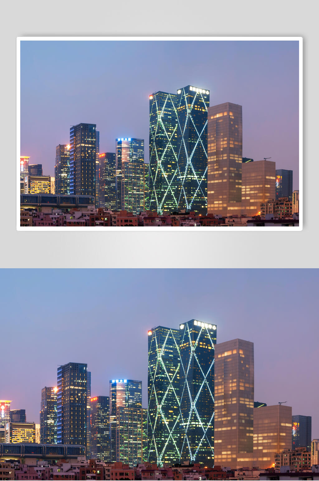 深圳城市夜景全景图片素材