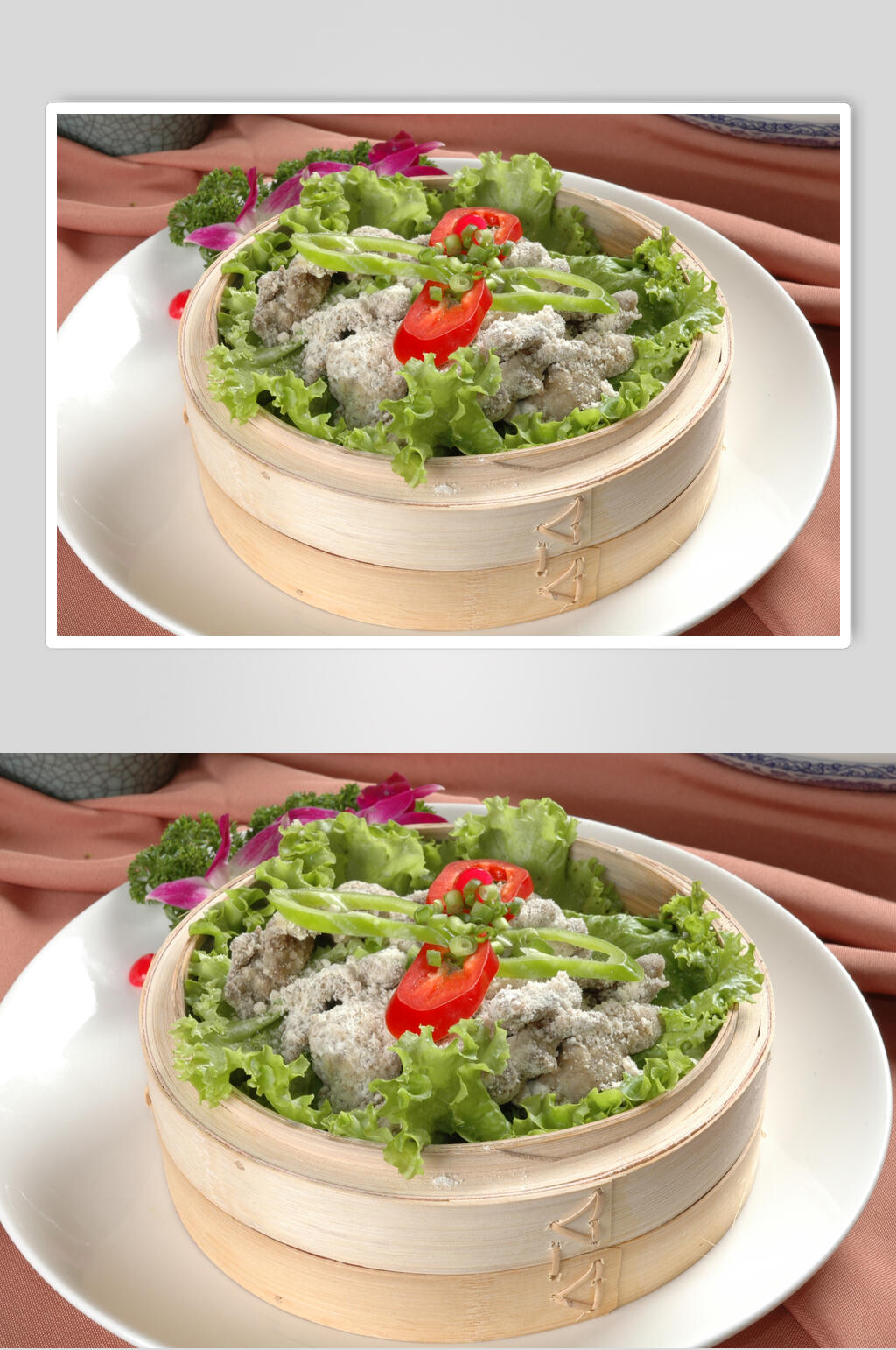 小笼粉蒸牛肉高清图片素材