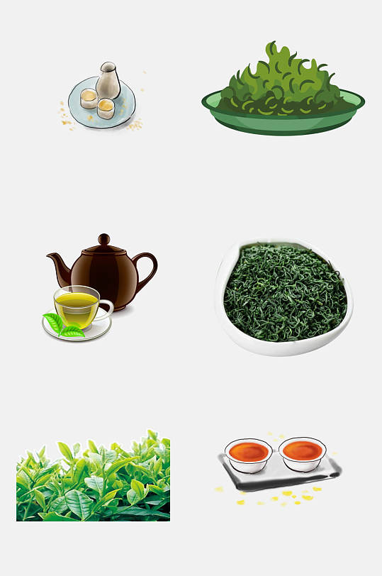卡通手绘画茶免抠元素素材