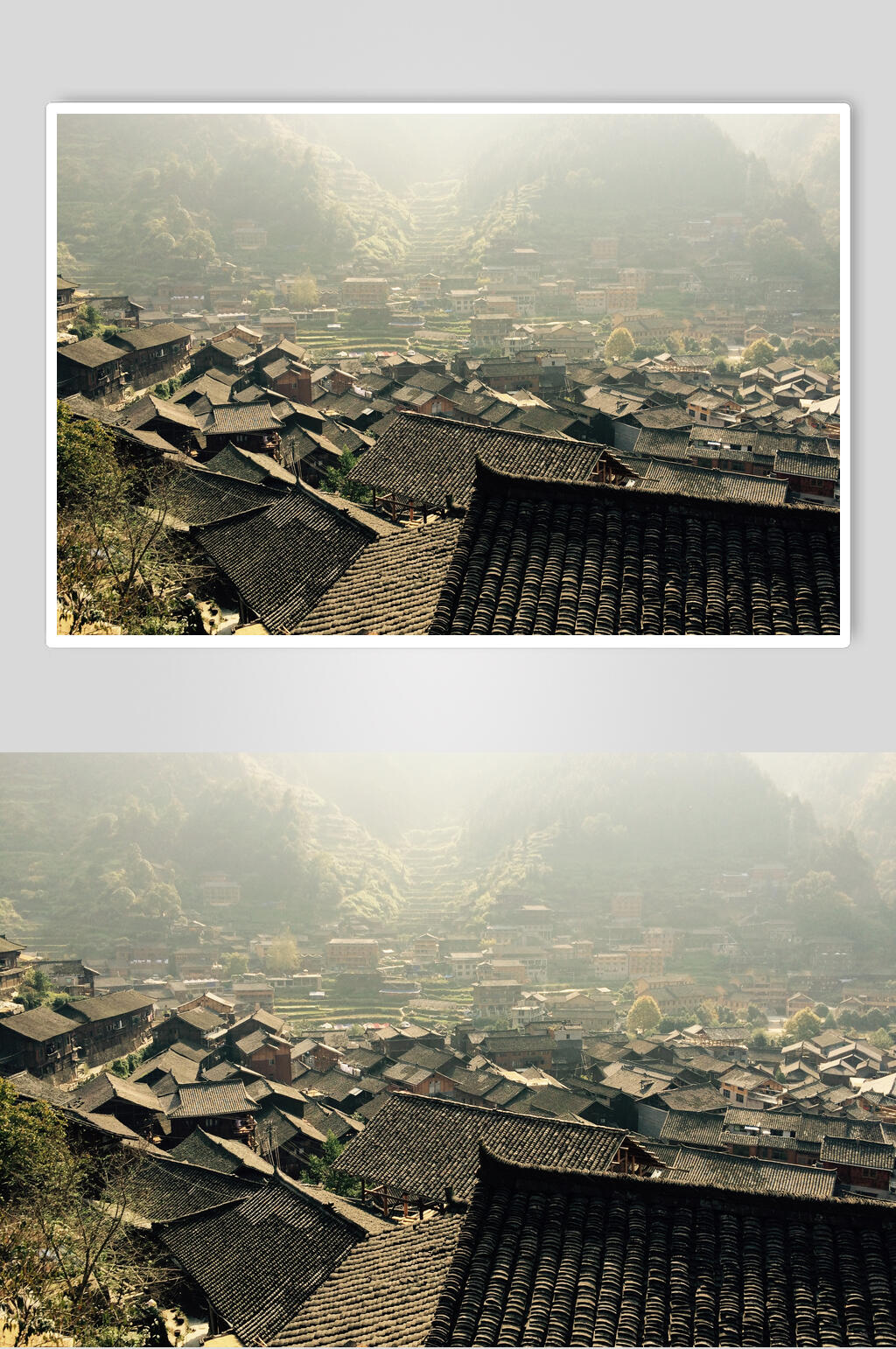 民族风情苗寨风景摄影背景图片素材