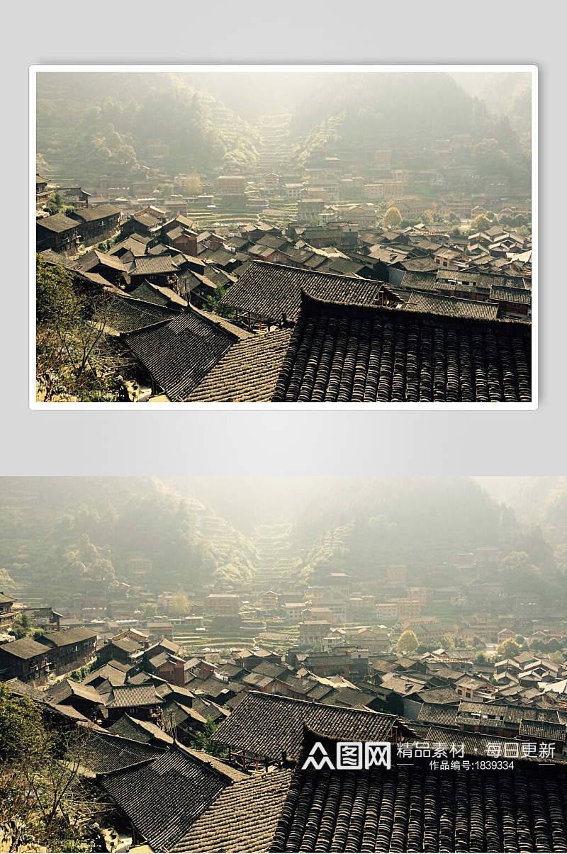 民族风情苗寨风景摄影背景图片素材