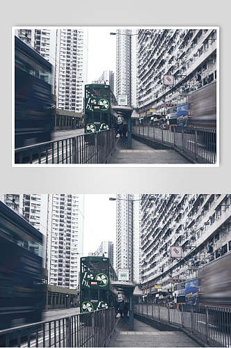 灰色香港风景人行道高清图片