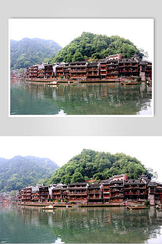 凤凰古城山水摄影背景素材图片