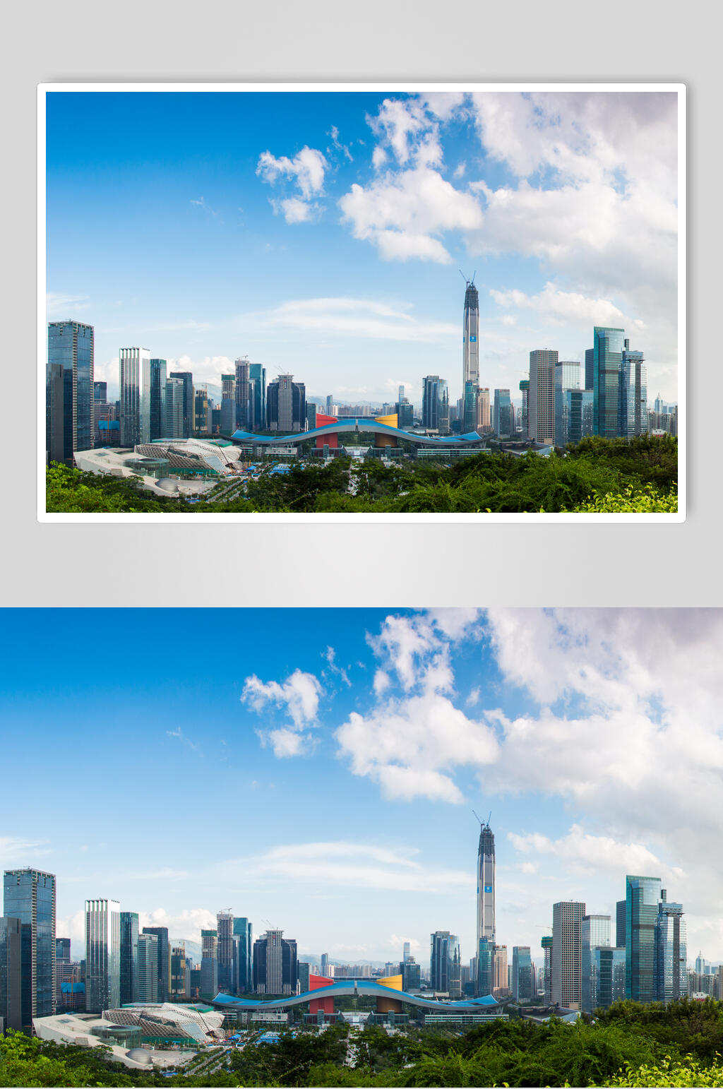 深圳莲花山俯瞰福田全景高清图片素材
