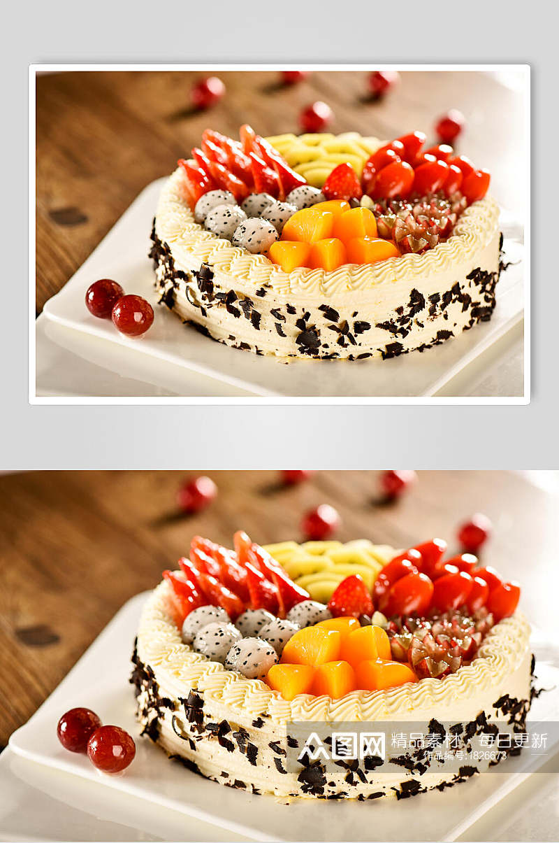 圆形美味水果蛋糕图片素材