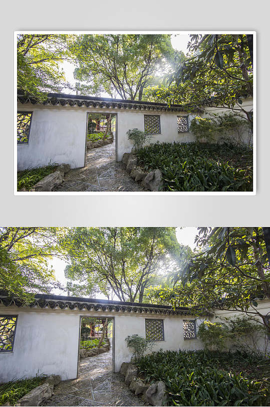 中国元素古建筑围墙高清图片