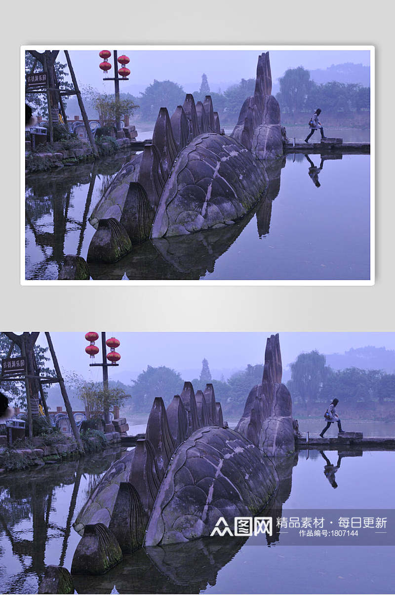成都市郊的黄龙溪古镇景区高清图片素材