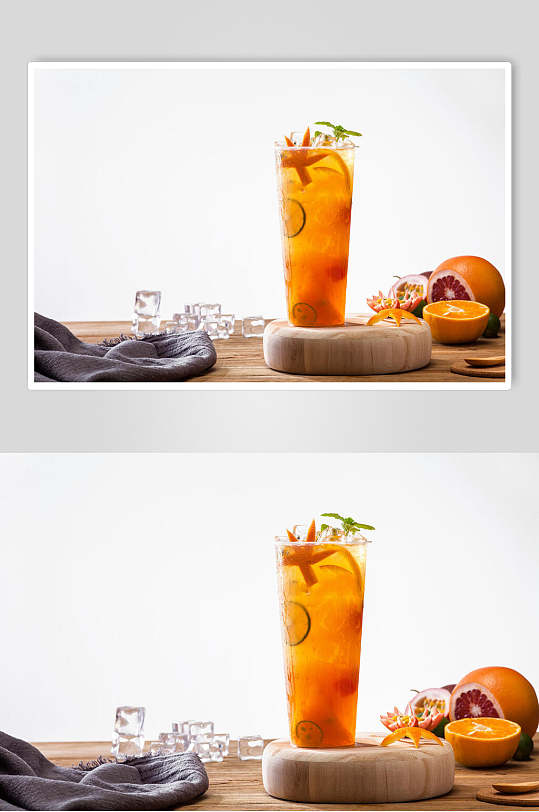 鲜橙水果茶高清图片