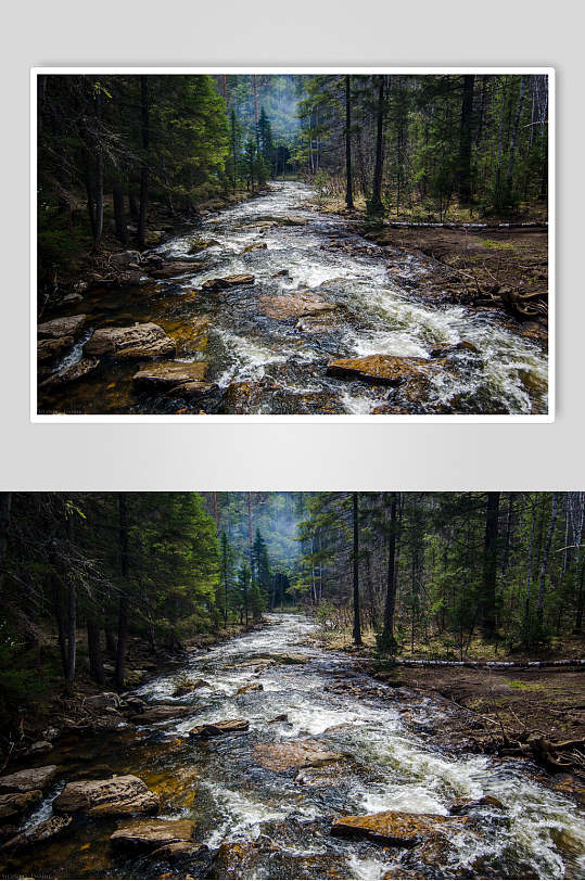 河水溪流小河摄影元素图片