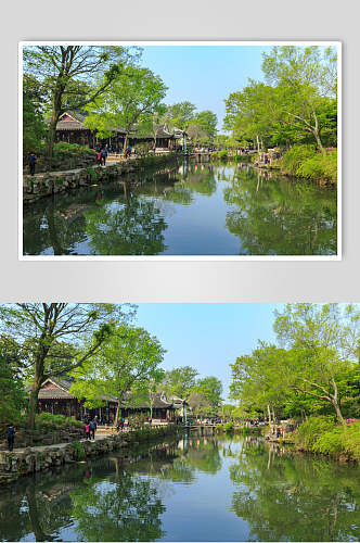 苏州著名旅游景点拙政园河流高清图片