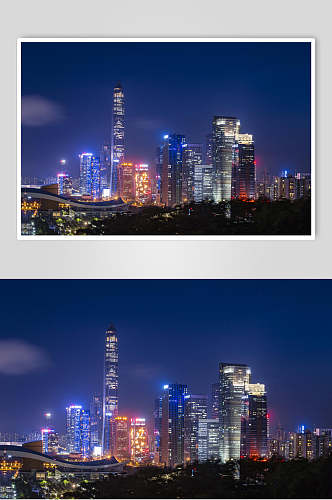 夜景深圳市民中心高清图片