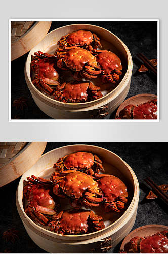 清蒸螃蟹大闸蟹餐饮食材图片