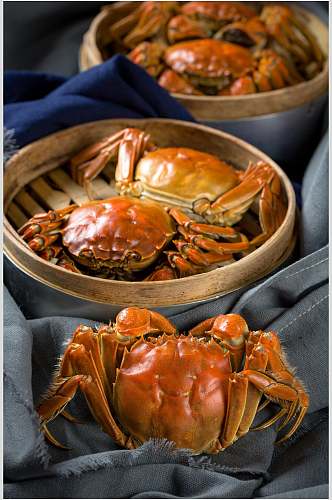 清蒸螃蟹大闸蟹餐饮美食图片