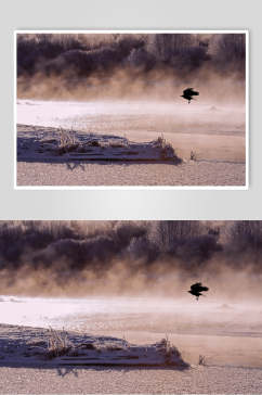呼伦贝尔根河风光系列沙尘暴高清图片