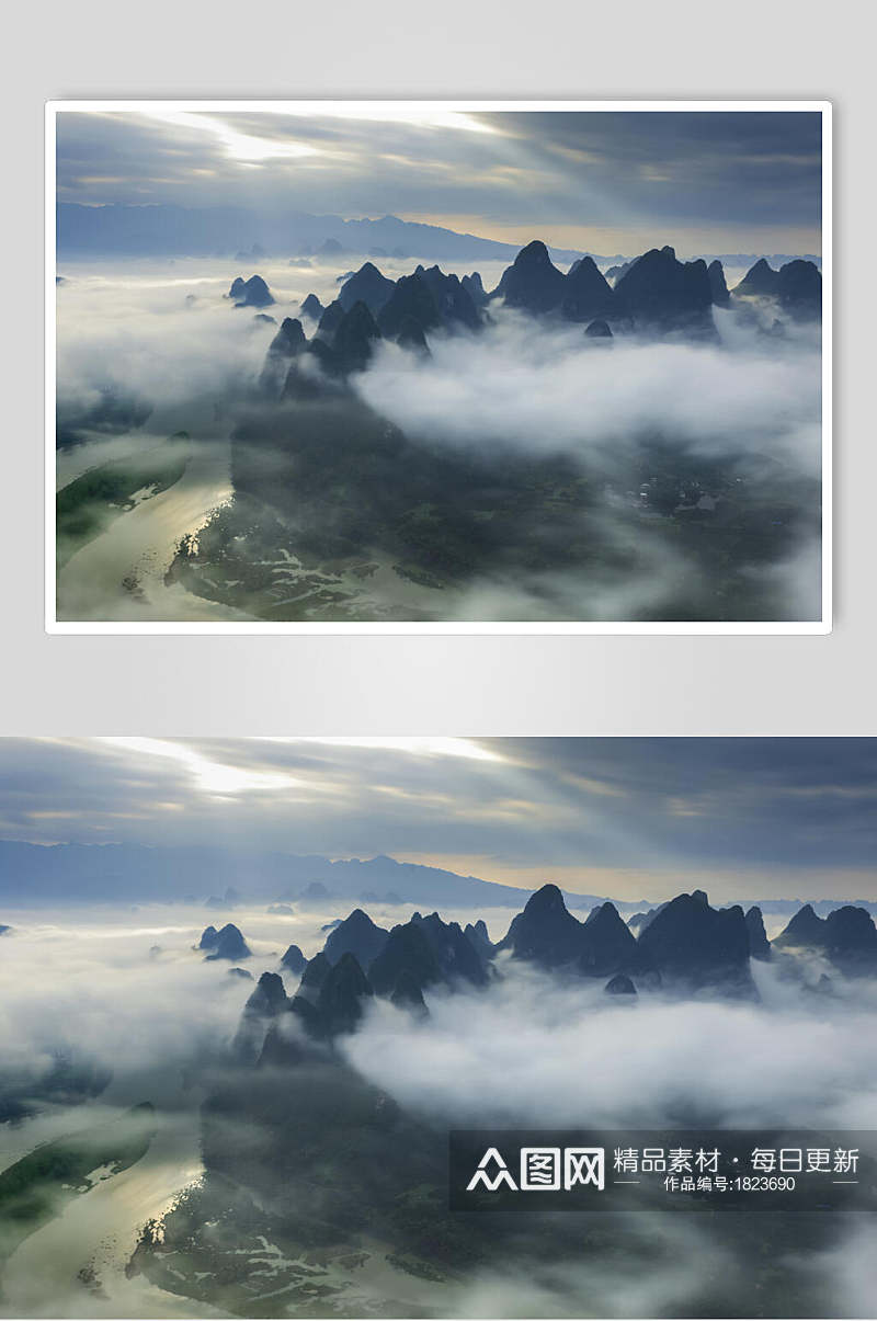 仙境云山云海摄影背景元素图片素材