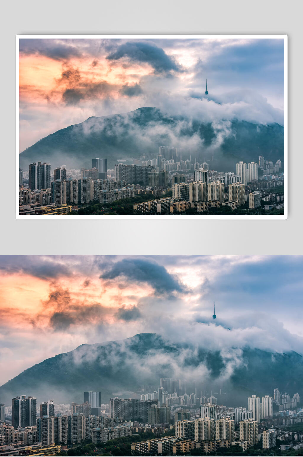 梧桐山烟云图片素材