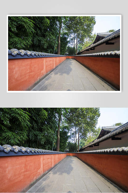 中国风红色围墙高清图片