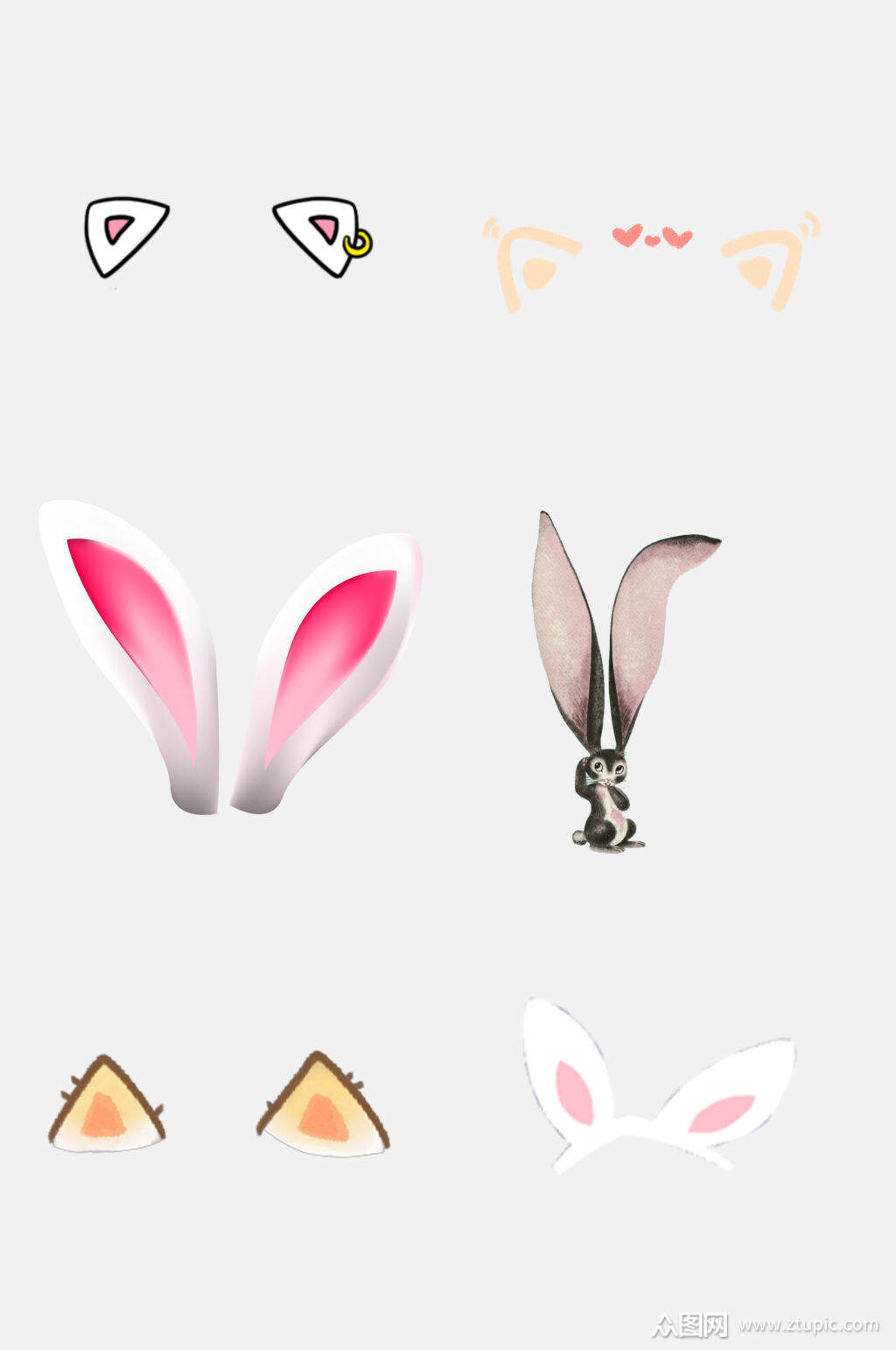 可爱兔子耳朵免抠设计元素素材素材