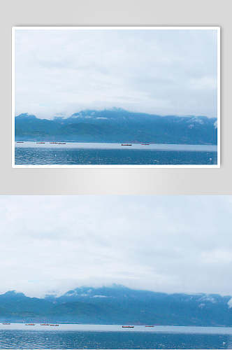 清澈泸沽湖摄影图片