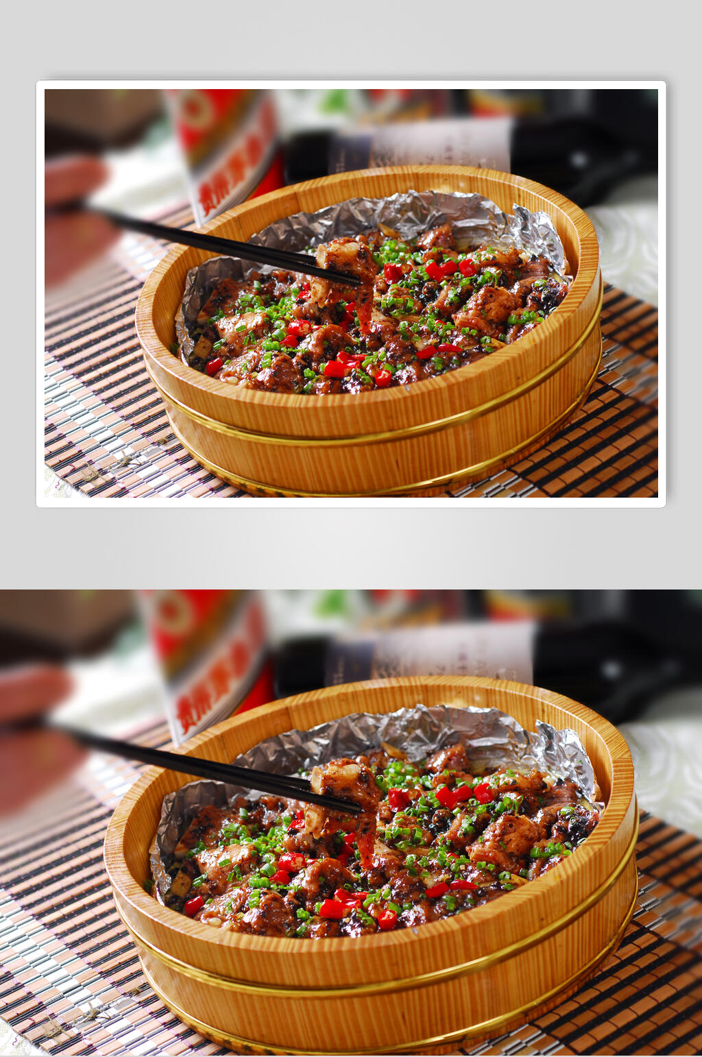 粤菜豉汁蒸腩排高清图片素材