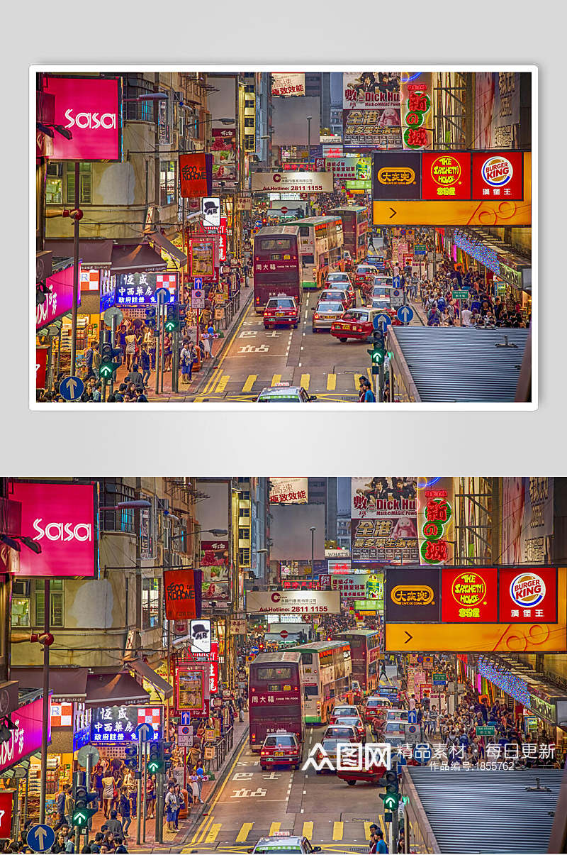 香港风景街景夜景高清图片素材
