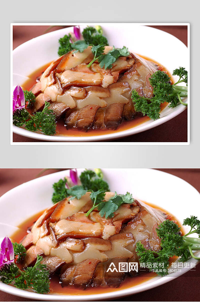 热菜干豇豆蒸腊肉高清图片素材