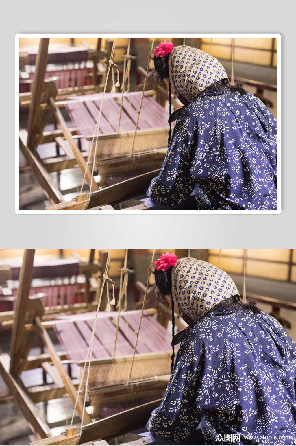 老上海黄道婆织布摄影图片素材