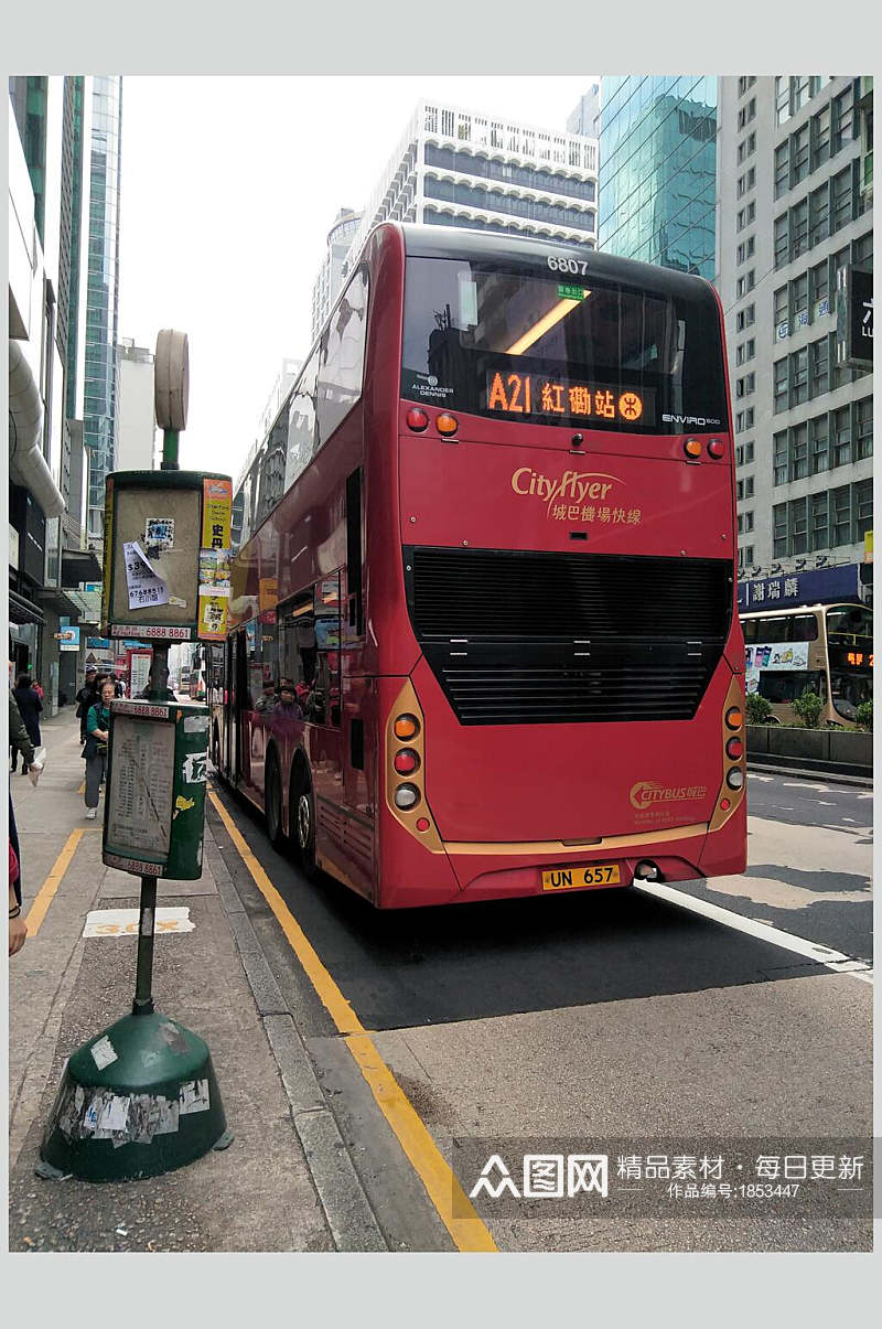 香港公交车风景素材