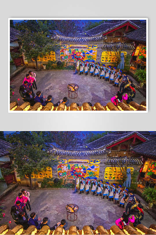 丽江纳西族打跳高清图片