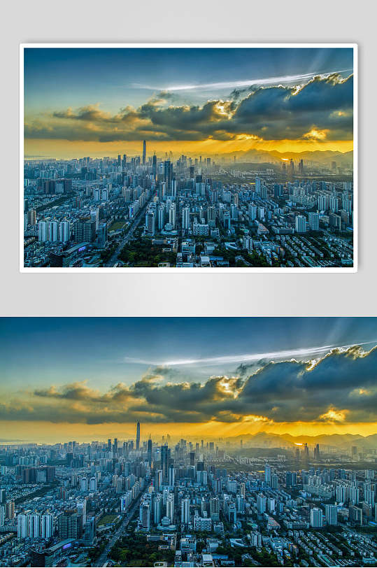 深圳建筑群日出风景高清图片