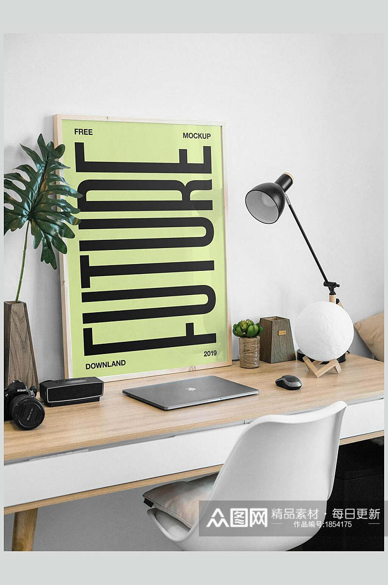 书桌办工作画框海报整套VI样机效果图素材