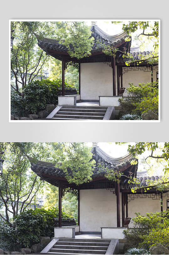 中国古建筑亭子走廊高清图片