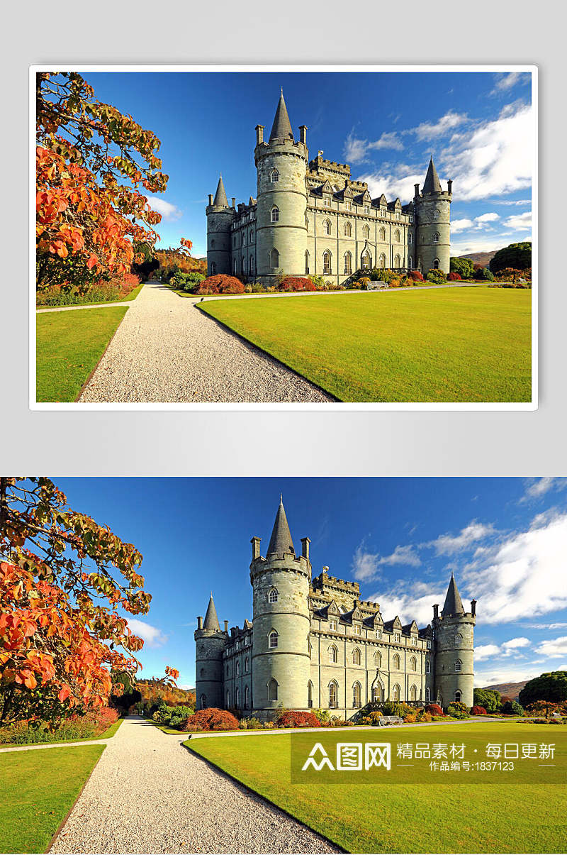 雄伟欧洲城堡古堡摄影图片素材