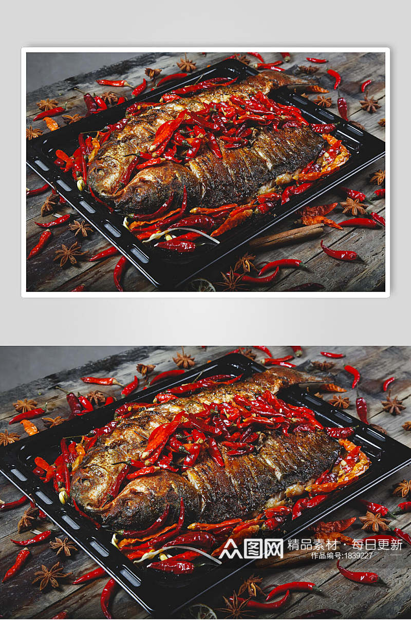碳烧烤鱼摄影图片素材