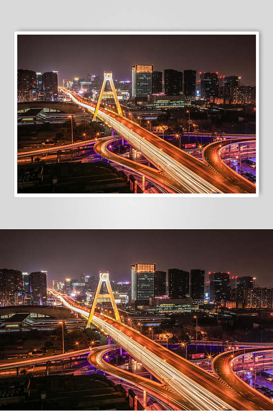 成都高架橋夜景攝影圖片